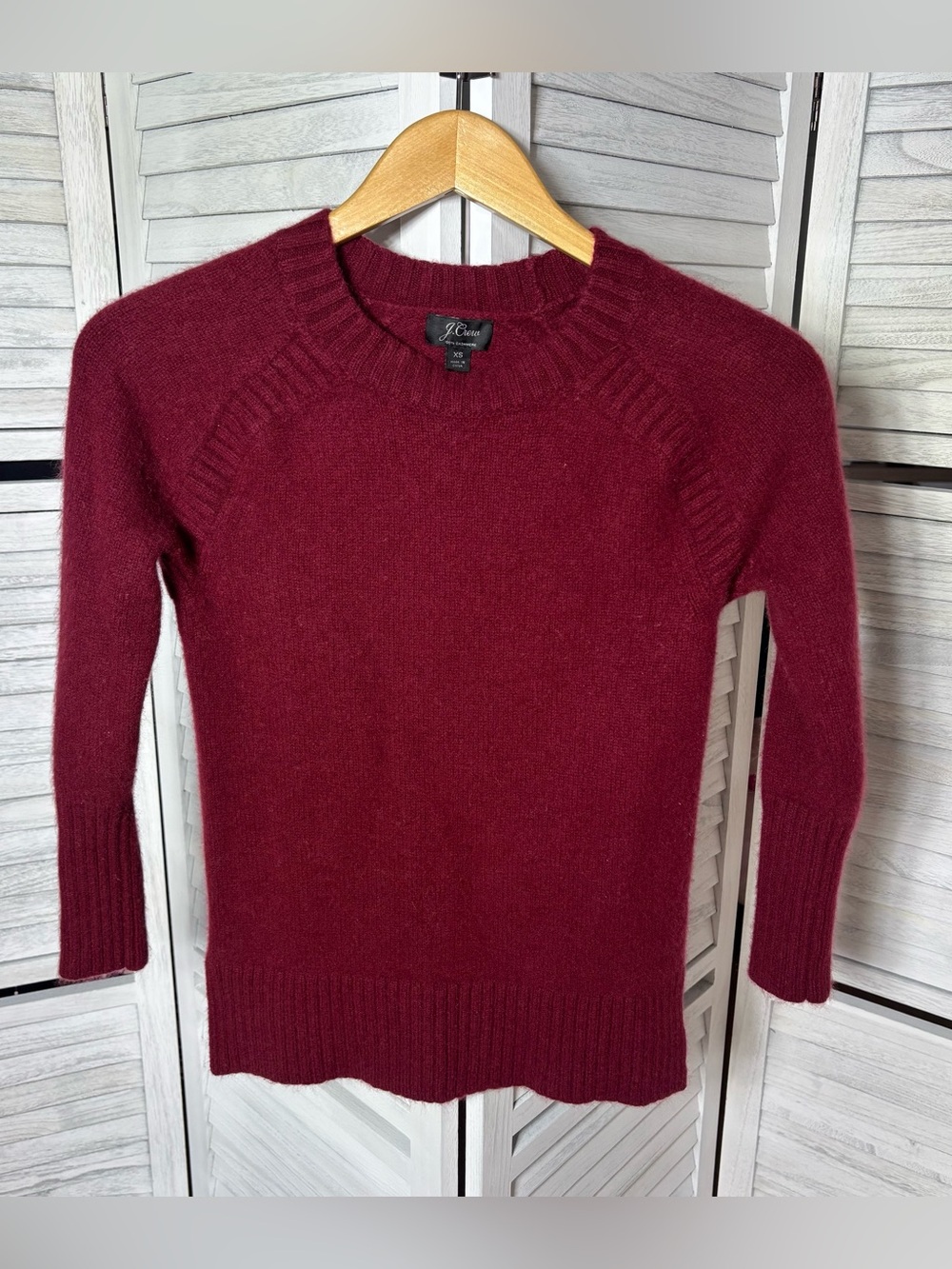 J.Crew 100% Cashmere Sweater XS Burgundy Red